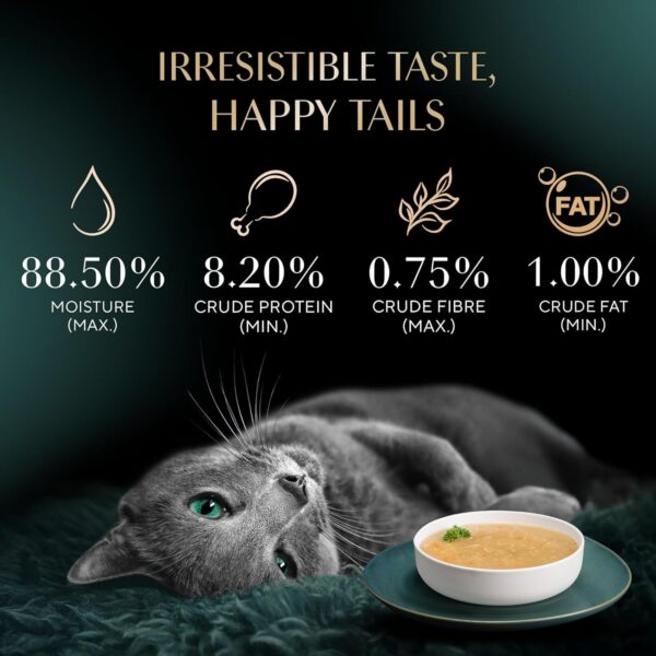 81kwJjZZsqL._SL1500_.jpg Sheba Soup with Chicken Adult Wet Cat Food, 160g (4 x 40g), Finely Sliced Pieces of Chicken in Smooth, Silky and Velvety Broth