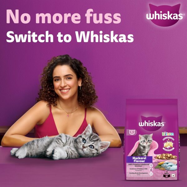 81lbxb7RxEL._SL1500_.jpg Whiskas Junior Mother Cat & Kitten (2-12 Months) Dry Cat Food, Mackerel Fish Flavour, 450 g, Contains 41 Essential Nutrients, Complete & Balanced Nutrition for Mother Cats & Kittens