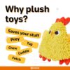 BarkButler x FOFOS Tough Chick Dog Toy - Soft & Squeaky Toys for Dogs, Small Dog Toys (0-10kgs) - Yellow