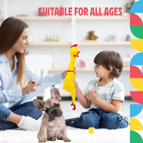 81n3NTJKpAL._SL1500_.jpg Emily Pets 1 Pack Chicken Dog Toy Screaming Chicken Toys Large Squeeze Chicken Noisemaker Dog Squeak Durable Toys for Pet Chew Gifts Prank Novelty Toy (Yellow, Small)