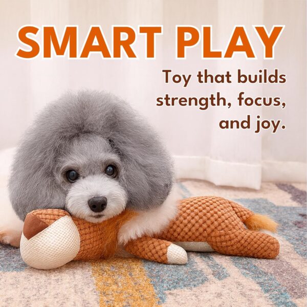 Dog Toy with Sound - Plush Chew & Rope Toy for Dogs - Squeaker & Crinkle Toy - Interactive Chew Toy - Durable Non-Toxic Play Dog Toy - Small Medium & Large Dogs