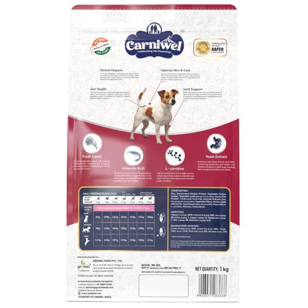 81r44EwBx7L._SL1500_.jpg Fresh Lamb Adult Dry Dog Food 1 Kg | Natural Ingredients for Optimal Skin & Coat Health | Highly Palatable | Tailored, Premium Nutrition for Small Dogs