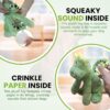 Foodie Puppies Interactive Dog Squeaky Plush Toy - (Green Bubble Dragon) | Crinkle Papered, Cotton Stuffed Chew Toy for Teething, Cuddling, Playing and Training | for Puppies & Small Dogs (Size: 20cm)