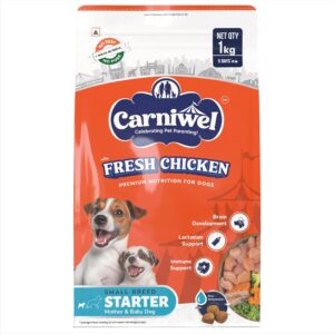 Fresh Chicken Starter Dry Dog Food 1Kg for Small Dogs | Premium Nutrition | Natural Ingredients for Easy Weaning | GMO-Free | Highly Palatable | Immune & Lactation Support
