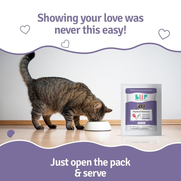 81szqYTsFyL._SL1500_.jpg BLEP Cat Food | 700g | Cat Wet Food, Food for Adult & Kitten, High Protein, Omega 3&6, Contains Mackerel, Chicken, Fish Oil, Flex Seeds, Zero Preservatives, Digestible, Human Grade(7Packs of 100g)
