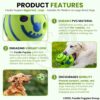 81v-ibakYL._SL1500_.jpg Foodie Puppies 5.5-Inch Interactive Giggle Ball Squeaky Dog Toy for Medium to Large Breeds, Durable Non-Toxic PVC Chew Ball for Stress Relief, IQ Training, Keeps Dogs Happy & Healthy