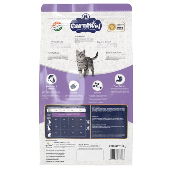 81vT9Of6KIL._SL1500_.jpg Fresh Fish & Shrimp Adult Dry Cat Food 1 Kg | Fresh & Natural Ingredients | Highly Palatable | Supports Healthy Skin & Glossy Coat | Premium Nutrition for Adult Cats