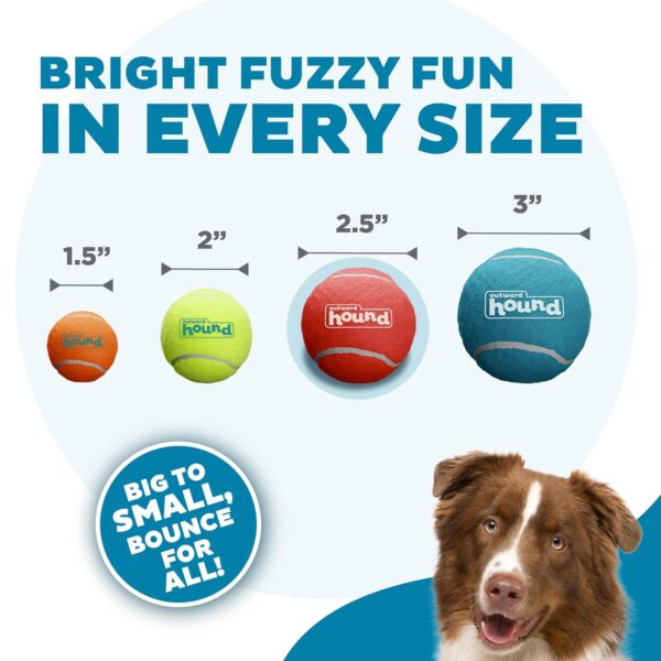 Outward Hound Squeaker Ballz Squeaky Tennis Ball Dog Toys – Medium (4 Pack) | Durable, High-Bounce, Multi-Color Balls for Fetch & Play | Safe, Non-Toxic Fun for Dogs of All Breeds