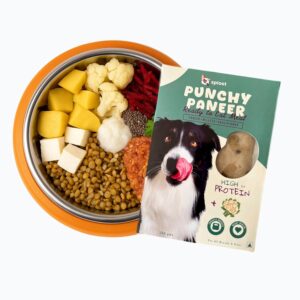 Punchy Paneer Fresh Pet Food, Healthy, Fresh & No Preservatives, Vegetarian Dog Food Adult & Puppy, High Protein Paneer, for All Life Stages, 200 gm (Pack of 1)