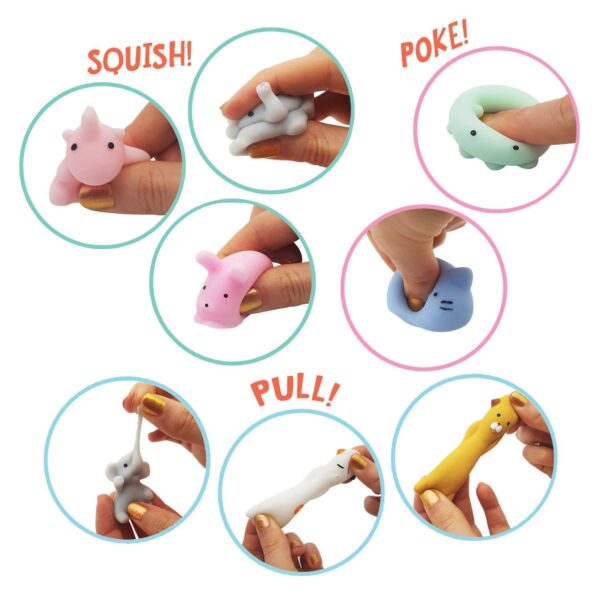 Stress Reliever Toys, 3 Pack New Kawaii Original Japan Lazy cat Mochi decompress Squishy Squeeze cat Healing Toy mini Gifts pu Gag Toys- Multi Color, Stress Reliever Balls Toys.