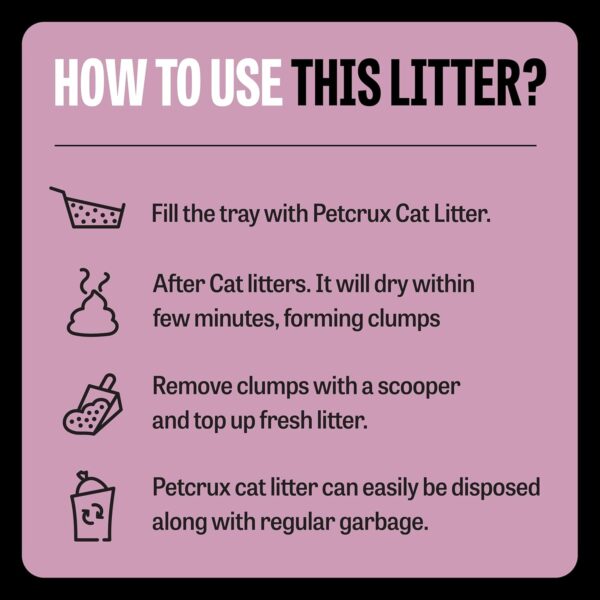 PetCrux Smart Clump Cat Litter 5kg 100% Natural Bentonite Odour lock Lavender and Lemon Scented Clay Dust Free Trial or Travel or Single Pack Premium Absorbent Eco-Friendly Sand for all Breeds of Cats