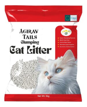 Tails Cat Litter - Premium Unscented w/Natural Ingredients - Low Dust Superior Odor Control - Hard Clumping Moisture Absorbing Clay Multi Cat Litter (5KG, Lavender)