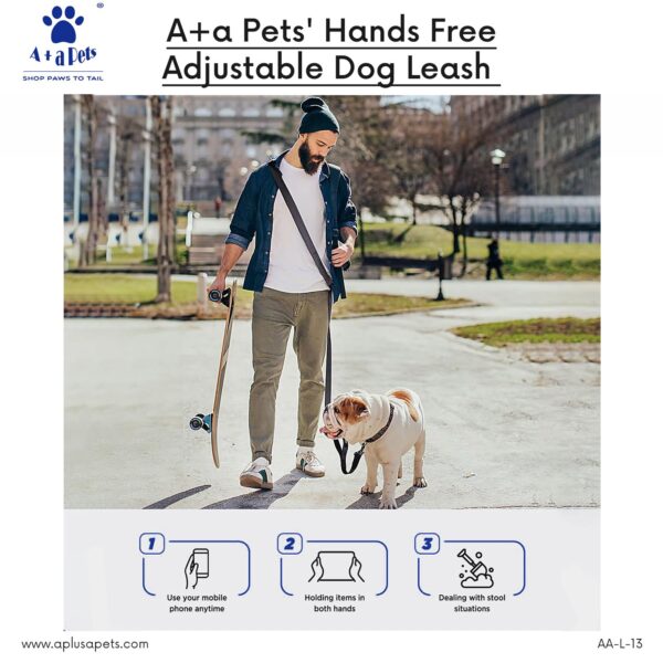 1765108685_71Oi9ZwerfL._SL1500_.jpg A+a Pets’ Hands Free Adjustable Dog Leash | Waist Tie-up, Lightweight, Adjustable, Durable Nylon for Running, Hiking, Jogging & Walking (NPink)