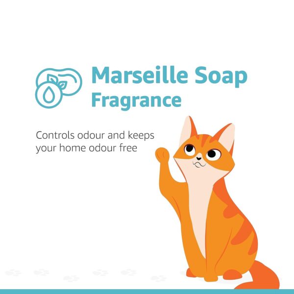 Amazon Basics Scoopable Smart White Bentonite Cat Litter | Soap Fragrance | Scented Cat Litter | 5Kg - Pack of 1