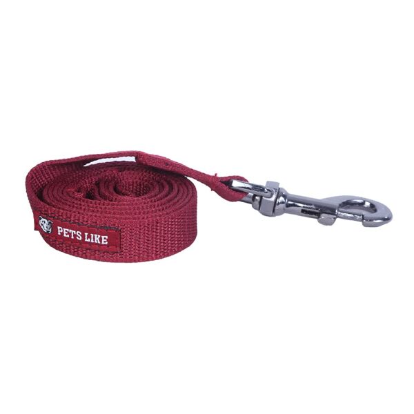 Pets Like Dog Polyester Leash Maroon(25mm) (GE-PL00010D)