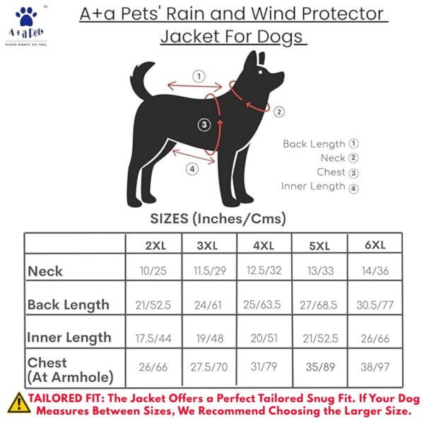A+a Pets' Luxurious Rain & Wind' Raincoat for Dogs with 24" Length | Recommended Non Slip Jacket Style for Rain & Snow | Full Body Coverage with Leash Opening | Warm & Comfortable (Red 3XL)