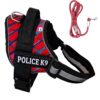 24 BH BAZAAR's K9 Dog Harness with Rope (L) - Reflective Printed Design | No-Pull Adjustable Harness & Rope for Large Dogs – Training & Outdoor Adventures.
