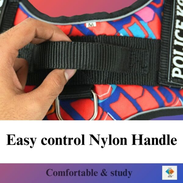 24 BH BAZAAR's K9 Dog Harness with Rope (L) - Reflective Printed Design | No-Pull Adjustable Harness & Rope for Large Dogs – Training & Outdoor Adventures.