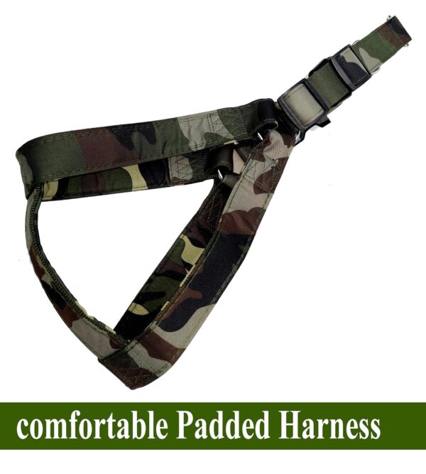 1765605575_81R4qEyzKfL._SL1500_.jpg RvPaws Dog Army Print Adjustable Harness and Leash for Maxi and Large Breed Dog Body Harness Military Design Heavy Hook Maxi Large Breed - Size XXL 1.5 Inch