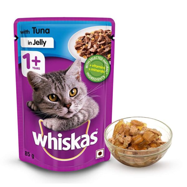 Whiskas Adult (1+ Years) Wet Cat Food, Tuna in Jelly Flavour, 6 x 85 g Pouches
