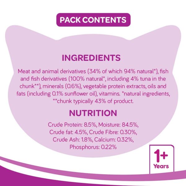 Whiskas Adult (1+ Years) Wet Cat Food, Tuna in Jelly Flavour, 6 x 85 g Pouches