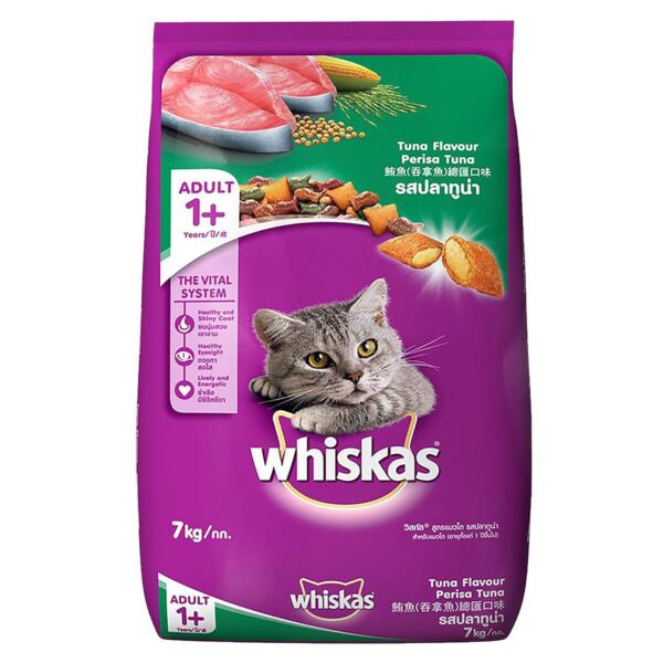 1765829369_810Y9KuHUrL._SL1500_.jpg Whiskas Adult (+1 Year) Dry Cat Food, Mackerel Flavour, 3Kg Pack & Adult (+1 Year) Dry Cat Food, Tuna Flavour, 7Kg Pack
