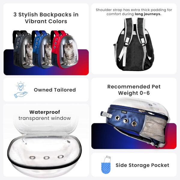 1765898328_81gaTHKC8wL._SL1500_.jpg Buraq Astronaut Lite Pet Carrier Backpack, Designed with Breathable Space, Ventilated Cat Bag, Comfortable Cat Carrier for Outdoor Use