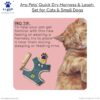 A+a Pets' Cat, Puppy and Small Dog Harness and Leash Set(Combo) - Quick Dry | Escape-Friendly | Comfortable Fit (Green Flora Print, L)