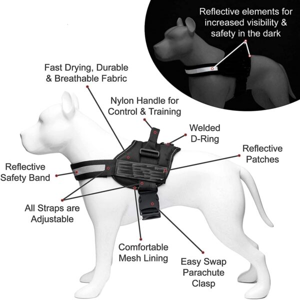 1765911545_717MaCd8RpL._SL1500_.jpg Emily Pets Police-K9 Dog Harness,No Pull Harness for dogs,Breathable and Easy Control with Handle & Leash Attachment ,Easy Walking Training for Dog,Dog Training No Escape Adjustable Reflective Vest(S,Purple)