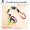 1765916306_613xRITtXZL._SL1500_.jpg A+a Pets' Harness and Leash Set, Colourful Combo in Rainbow for Cats and Dogs (L/XL Rainbow)
