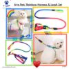 1765916307_71fkC1vq5PL._SL1500_.jpg A+a Pets' Harness and Leash Set, Colourful Combo in Rainbow for Cats and Dogs (L/XL Rainbow)