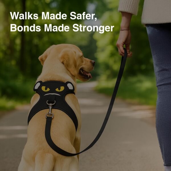 1765928078_71lvFzXC6mL._SL1500_.jpg Adjustable Dog Harness and Leash Set for Dogs | No-Pull, No-Choke Soft Padded Vest | Cute Monster Face Design | Easy Control | Reflective & Comfortable Pet Harness | Walking and Training