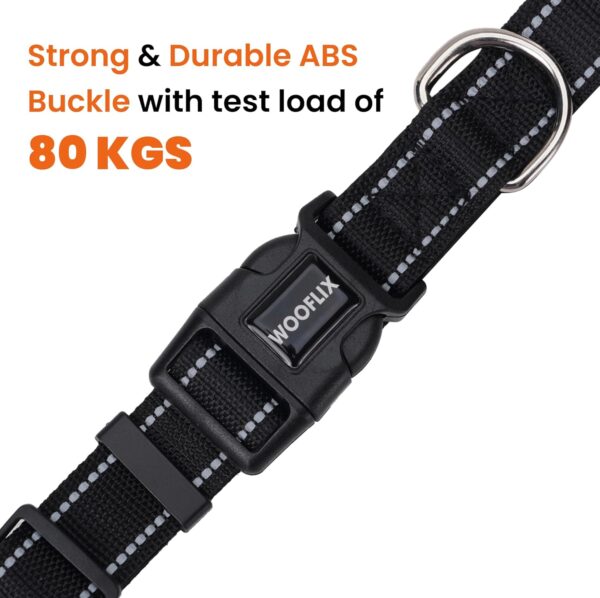 1765939944_710ty6MpEyL._SL1500_.jpg WOOFLIX Reflective Dog Leash And Collar Combo Set | Dog Collar & Anti Slip Padded Handle Leash For Dogs | Dog Rope For Medium & Large Dogs | (Leash 5 Feet + Collar Xl, Black)