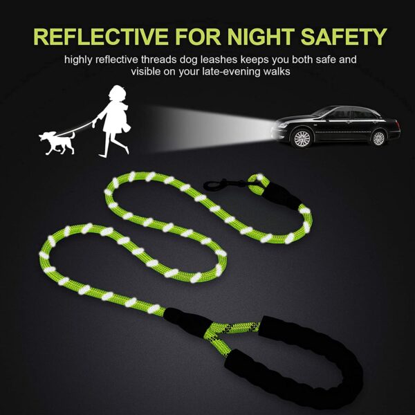 Petology Dog Leash 4FT Long, 1cm Thick Reflective Heavy Duty Rope with Anti-Slip Padded Handle for Small Dogs