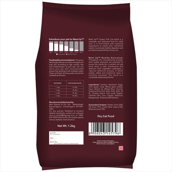 1765972344_61Rh79GTglS._SL1200_.jpg Meat Up Adult Cat Food, Ocean Fish - 1.2 kg Pack (Buy 1 GET 1 Free) & Meat Up Kitten Cat Food, 1.2 kg (Buy 1 GET 1 Free)