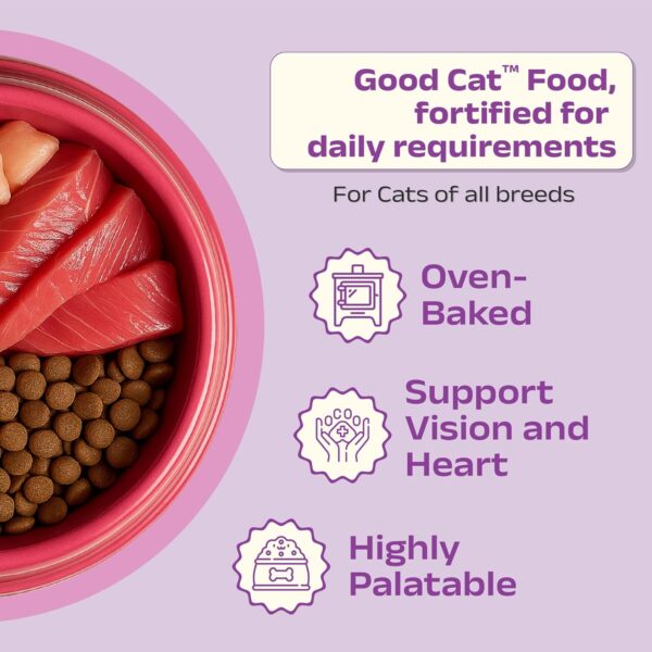 1765989238_8138P3GHYjL._SL1500_.jpg Good Cat Dry Cat Food | Oven Baked | Made with Real Chicken & Ocean 4 Fish | 300g (Pack of 2) | Suitable for All Ages | High Palatability | Tuna, Salmon & Mackerel | Essential Taurine for Vision