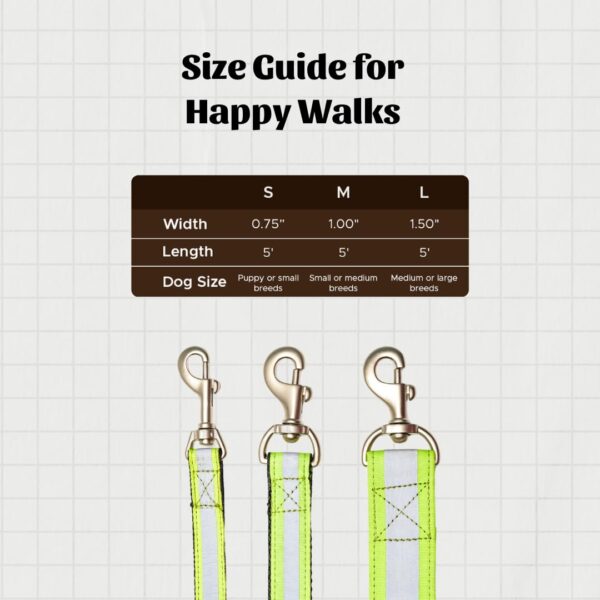PetWale Dog Leash with Padded Handle | Suited for Walking, Running, Training & More | Reflective Green Nylon | Easy to Clean & Maintain | Durable & Sturdy | L: 5 feet, W: 1.5 inches
