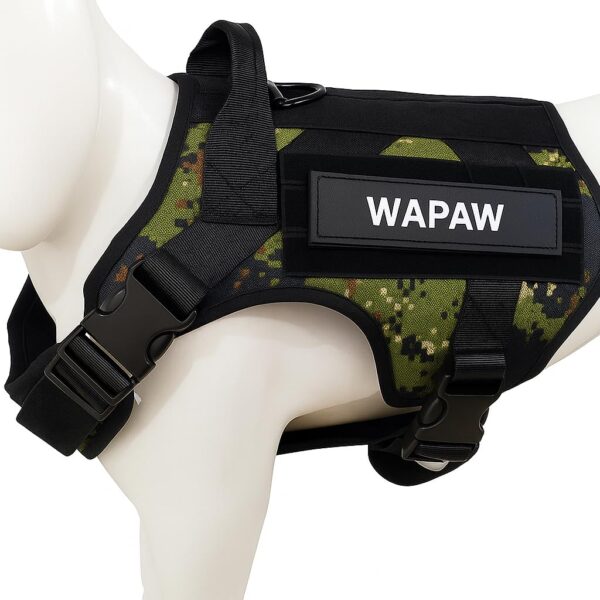 Dog Harness No-Pull Pet Harness Adjustable Outdoor Pet Vest 3M Reflective Oxford Material Vest for Dogs Easy Control for Small Medium Large Dogs (Large, Camouflage Green)