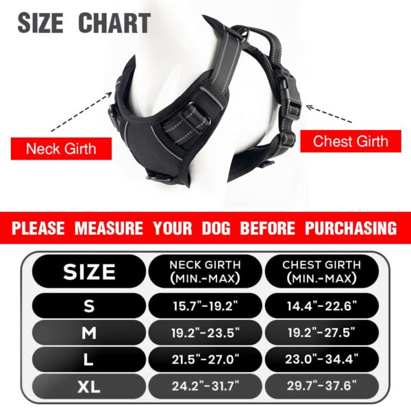 Lyrovo Adjustable No-Pull Dog Harness with Leash Set for Small, Medium & Large Dogs – Reflective, Breathable, Comfortable Vest Harness for Training & Walking (Black, M (14-22Kg))
