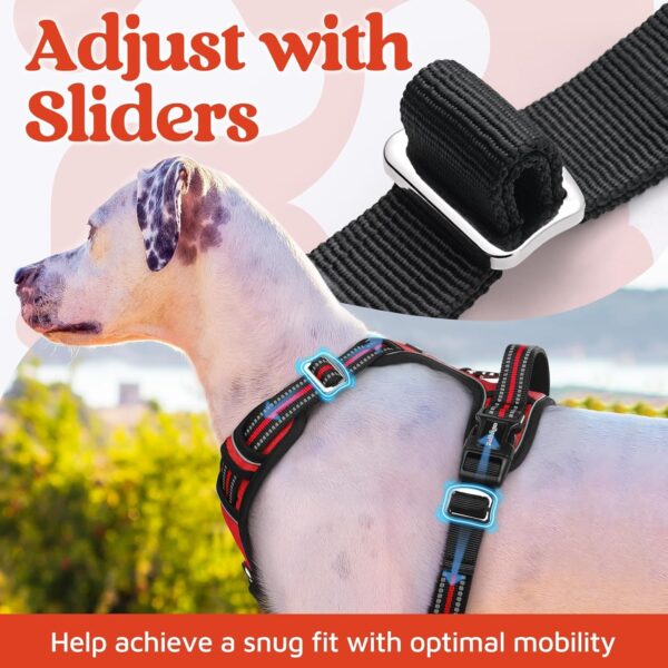 Premium Reflective Dog Vest Harness| Soft Breathable| Padded Handle| Adjustable Straps & Dual Lock Buckle| No-Choke Design with Free Leash-22mm Chest 28-37inch All Giant Breeds 35-60Kg