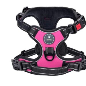 Dog Harness Dog Body Belt Vest for Large Medium Small Dogs with Safety Reflective No Pull Adjustable Military Style Dog Vest Training Harness(Pink, Medium)