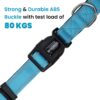 WOOFLIX Reflective Dog Leash And Collar Combo Set|Dog Collar & Anti Slip Padded Handle Leash For Dogs|Highly Reflective|Dog Rope For Medium & Large Dogs|(Leash 5 Ft. + Collar Medium, Blue, 18 Cm)