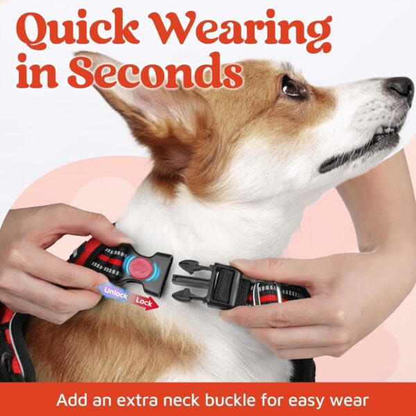 Premium Reflective Dog Vest Harness| Soft Breathable| Padded Handle| Adjustable Straps & Luxury Buckle| No-Choke Design with Free Leash-26mm Chest (28-35inch) All Medium Breeds 14-22 Kg