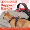 Premium Reflective Dog Vest Harness| Soft Breathable| Padded Handle| Adjustable Straps & Luxury Buckle| No-Choke Design with Free Leash-26mm Chest (28-35inch) All Medium Breeds 14-22 Kg
