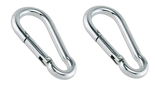 Dog Trust Multipurpose Safety Hook for Pets, Heavy Duty Eye Dog Trust Multipurpose Safety Hook for Pets, Heavy Duty Eye Clasp - Spring Pet Buckle, Key Chain for Linking Dog Leash Collar - Silver (Pack of 2)