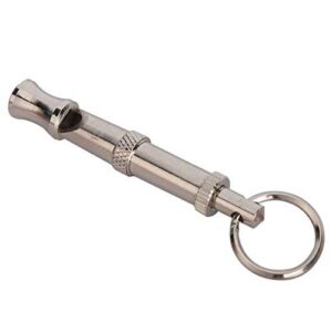 Dog Whistle 2 -Tone Ultrasonic Flute Stop Barking Ultrasonic Sound Repeller Cat Training Keychain | Silver