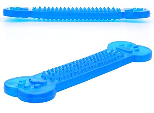 31ZgJWep20L.jpg RvPaws Grinding Bite Chew Stick Silicone Transparent Flat Bone Toy for Dogs Jel Bone - Color May Vary 1 Unit