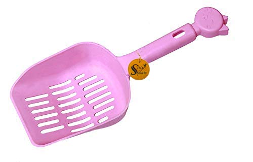 Sage Square Litter Scoop Cum Shovel with Long Handle and Cute Design Scooper for Cat/Dog/Puppy/Kitten (Color May Vary)
