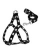 PSK PET MART 0.75 Inch Nylon Adjustable Harness Vest Belt with Dog Feet Printed Leash for Small Dogs and Puppies (Pack of 1)