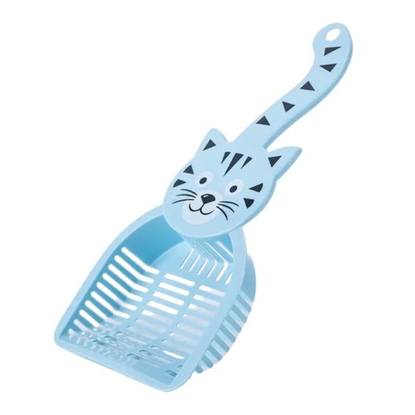 A+a Pets' Set of 2 Cat Litter Cleaning Scooper Deep Shovel Tray with Handle | Poop Sifting Tool Easy to Clean | Dog Dry Food Serving Spoon | Cute Cat Face Design (Pack of 2)